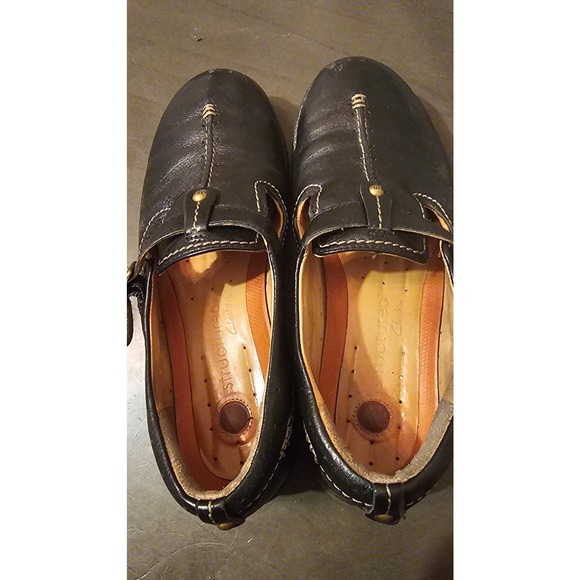 Clarks Unstructured Un.poem Mary Jane Black Leather MOC Shoes Size 8 - Picture 5 of 6